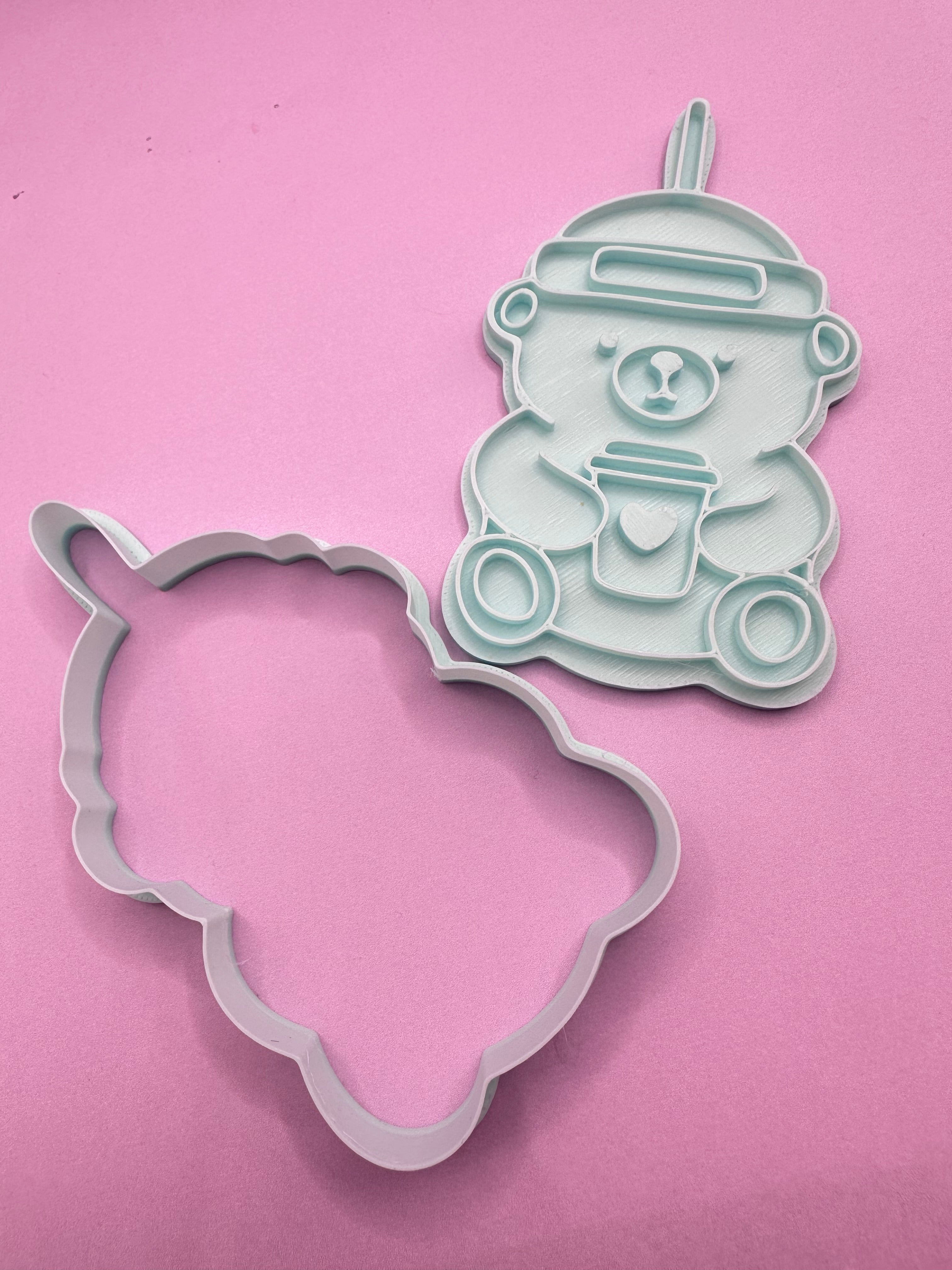 Coffee Bear Cutter and Stamp Set