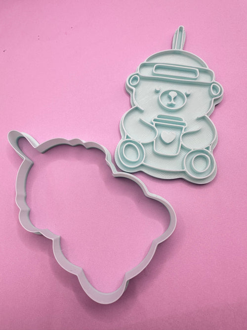 Coffee Bear Cutter and Stamp Set